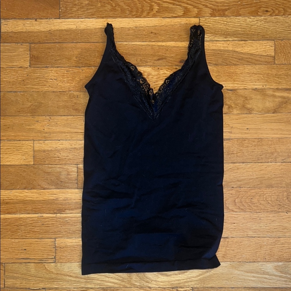Suzette Black Lace Trim Tank Top